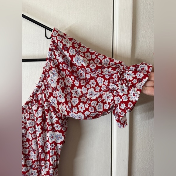 Auguste the Label Mila June Floral Red White Blue Mini Peasant Dress Size US 4 - Picture 6 of 16